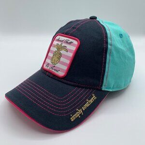 Simply Southern Navy Blue Turquoise Stand Tall Be Sweet Strapback Hat